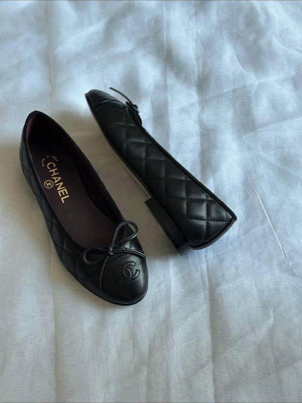 Chanel quilted lambskin ballet flats